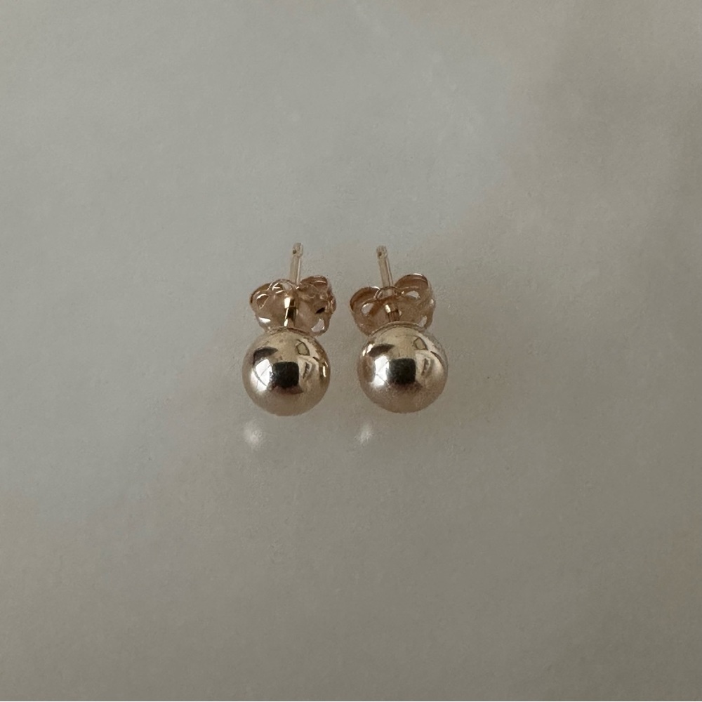 14k Solid Gold Ball Stud Earrings